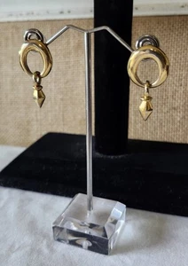 Pendientes perforados Napier vintage colgantes tono dorado firmados - Imagen 1 de 6
