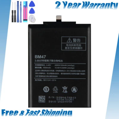 Premium Geardo Battery BM47 Replacement For Xiaomi Redmi 3 3S 3X 4X 4000mAh - Imagem 1 de 4