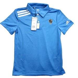 Polo Golf Shirt Adidas Jr Size Small [3 White Stripes / Blue] St Davis Golf Club - Picture 1 of 10