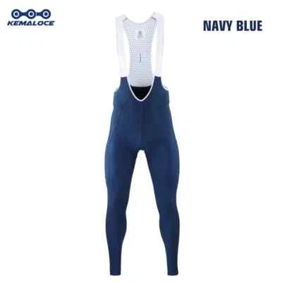 Cycling Long Pants Men Autumn Blue&Grey Gel Pad Reflective Bib Pants Breathable - Image 1 of 4