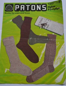 Knitting pattern socks 3 and 4 ply men and boys - Picture 1 of 1
