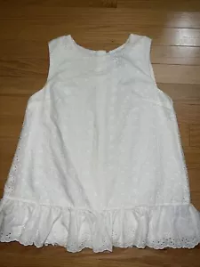Camisa Top Ralph Lauren Niñas 14 con ojales de encaje blanca sin mangas - Imagen 1 de 8