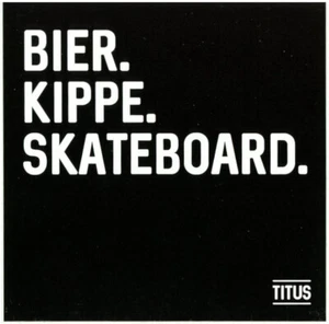 Titus Skateboard Sticker Weiß Schwarz 10x10cm Quadratisch