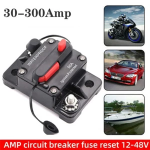 30-300AMP 12V Circuit Breaker Reset Car Auto Marine Stereo Audio Fuse Inverter - Picture 1 of 11