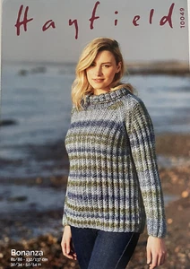 Damen Allover Ripp Pullover STRICKMUSTER Rollkragenpullover Hayfield 10049 - Bild 1 von 9