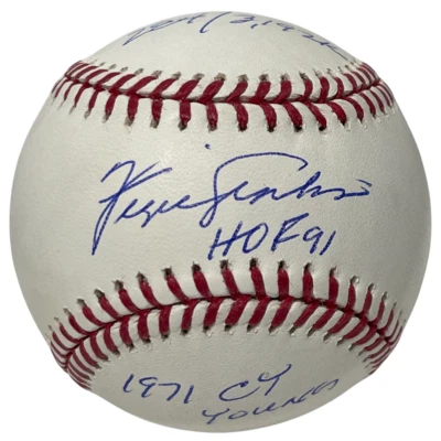Fergie Jenkins Signed ROMLB Baseball w/ 4 Ins Beckett Witness BAS COA Cubs - Image 1 of 4