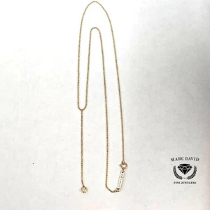 Zoe Chicco 14k Yellow Gold Diamond Lariat Necklace – Bezel-Set Drop |1.8g 16" - Picture 1 of 4