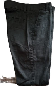 Chaps Boys Flat Front School Uniform Chino Pants Adj. Waist Black Sz 14 Regular - Picture 1 of 3