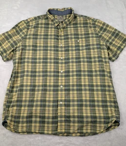 LL Bean Herren XL Hemd gelb kariert leicht tailliert Kurzarm Knopfleiste - Bild 1 von 8
