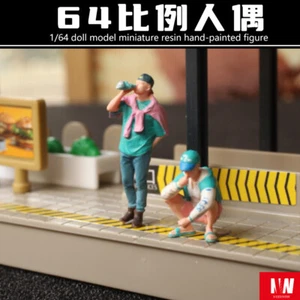 1/64 Diorama Figure Model Set Garage Car Model Scene Resin Model Doll Display - Picture 1 of 55