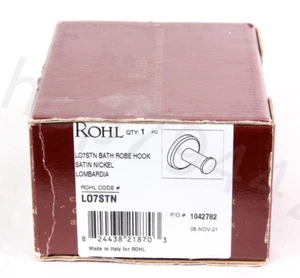 ROHL LO7STN Satin Nickel Lombardia Single Post Bath Robe Hook Italy NEW - Picture 1 of 2