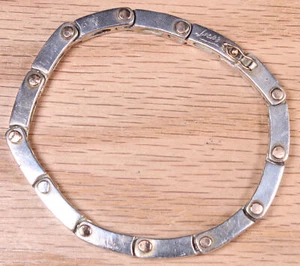 Elegantes 14 Karat Gold und Sterlingsilber Gliederarmband X111B - Bild 1 von 6