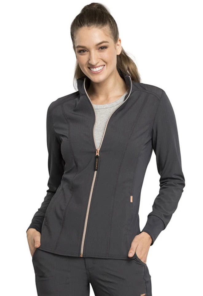 Cherokee Women's Zip Front Jacket Pewter XXS