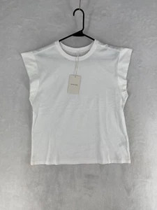 Everlane Shirt Womens Small White Essential Muscle Tee Cotton Ribbed-Trim NEW - Picture 1 of 10