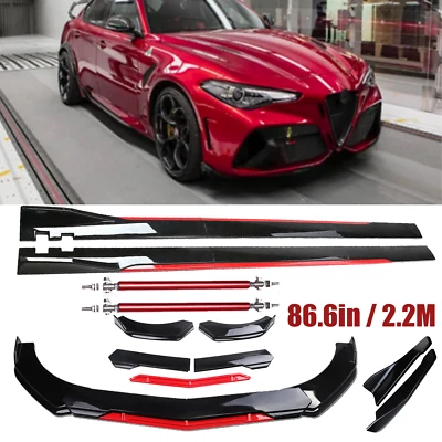 Front Bumper Lip Splitter Spoiler Side Skirt Bod Kit For Alfa Romeo Giulia GTA Foto 1 de 4