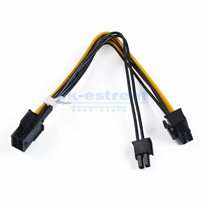 6-pin to 8-pin (6+2) PCI Express Power Converter Cable GPU Video Card PCIE 18AWG - Image 1 of 4