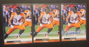 David Mackie (U of Calgary) - 2023 UD CFL "Autographed" "Gold" & "Base" Card #65 - Foto 1 di 2