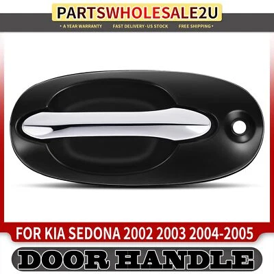 Manija de puerta exterior delantera izquierda cromada y negra para Kia Sedona 2002 2003 2004 2005 Foto 1 de 4