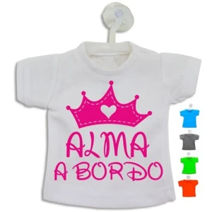 Bebé a Bordo Nombre Niña Personalizado Mini Camiseta 11x13,5 cm con Ventosa - Imagen 1 de 1