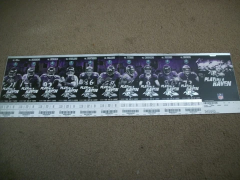 2014 Baltimore Ravens Ticket Sheet NEW 10 Tickets Cover