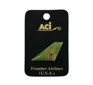 10331 FRONTIER AIRLINES USA RABBIT TAIL PIN TAIL FIN LAPEL PIN BADGE - AVIATION - Picture 1 of 2