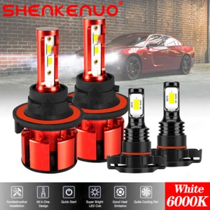For GMC Yukon XL 1500 2007-14 4x LED Headlight High Low Beam + Fog Light Bulbs - Picture 1 of 20