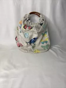 Stylish Tote Bag With Wooden Handles. Great For Shopping And Fully Lined. - Picture 1 of 3