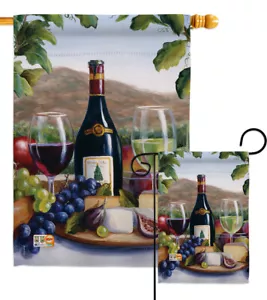 Vino Rojo y Blanco Frutas España Queso Jardín Casa Yarda Bandera - Imagen 1 de 13