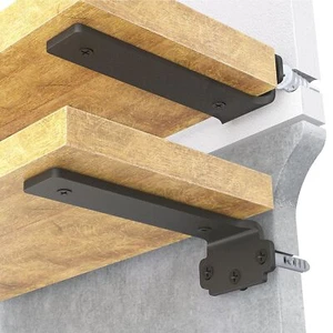 6Pack Black Metal Shelf Brackets 6 Inch Heavy Duty L Brackets for Wall Mount NEW - Picture 1 of 8