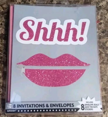 SHHH! Its A Surprise Party / Save The Date 8 Envelopes and & Invitations NEW - Image 1 of 4