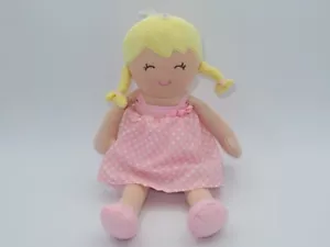 Carters Girl Baby Doll Plush Pink White Polka Dot Dress Blonde 2013 Soft Toy 11" - Picture 1 of 7