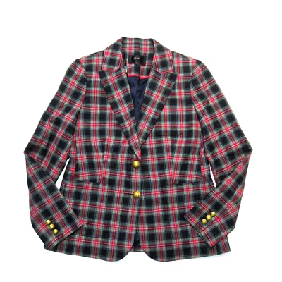 Blazer encogido J.Crew nuevo con etiquetas en rojo verde negro Stewart tartán chaqueta de lana a cuadros 8 Foto 1 de 4