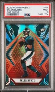 Panini Phoenix Fire Burst Prizm 2020 Jalen Hurts #114 PSA 9 Eagles novato radiocontrol - Imagen 1 de 2