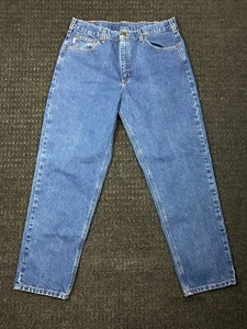 Vintage Mens Carhartt Denim Jeans 36 x 30 Relaxed Fit B17 DST Work Wear 90s y2k - Picture 1 of 13