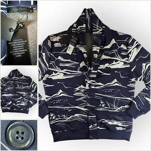 GREYSON New XL Performance Lake Como Cardigan Sweater Shawl Jacket Shacket Blue - Picture 1 of 24