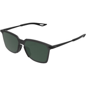 100% Legere Square UltraCarbon Sunglasses (Matte Black, Gray Green Lens)