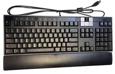 Клавиатура Dell OU473D мультимедийная тонкая 2 порта USB КОНЦЕНТРАТОР съемная подставка для рук - Изображение 1 из 4