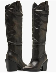 Madden Girl Alabama Cowgirl Boots Women's Dark Brown Size 5.5 M - Picture 1 of 10