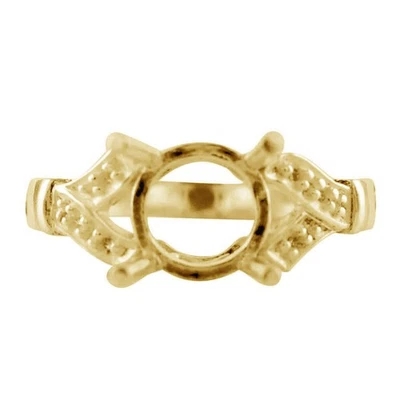 Semi Mount Causal Ring 8MM Round Shape Cabusion Cut Sterling Silver - Image 1 of 4