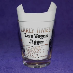 Vintage Early Times Bourbon Las Vegas, NV Jigger Double Old Fashioned Bar Glass - Picture 1 of 4