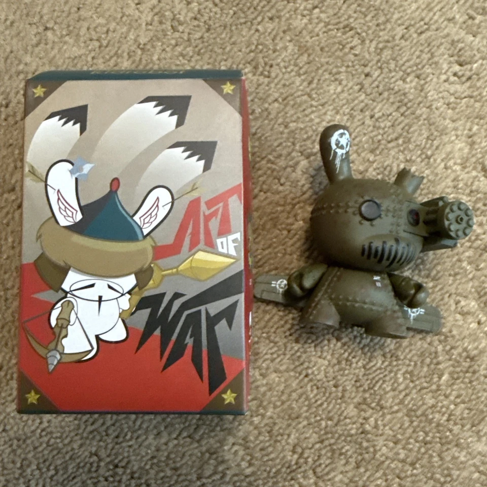 Kidrobot Dunny Art Of War A-10 Tank Destroyer Olive 3" Vinyl Figure DrilOne 1/20 - Image 1 of 4