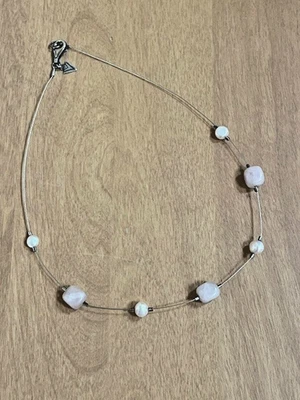 Collar de alambre estación cuarzo rosa plata esterlina SILPADA N1724 Foto 1 de 4