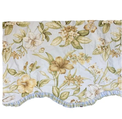 Валентина с оборками Waverly Williamsburg светло-голубая с желтыми цветами 70 дюймов x 21 дюйм - Изображение 1 из 4