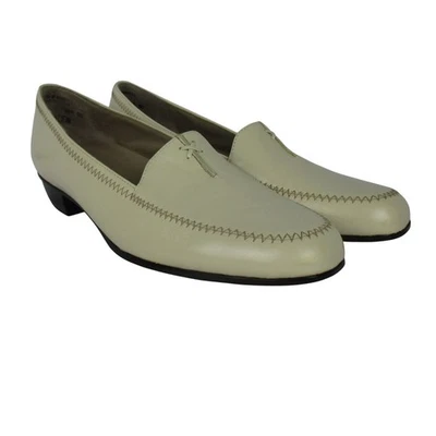 Zapato Mocasín Munro American Comfort Fit Cuero Para Mujer Crema Talla 10 $129 Elegante Foto 1 de 4