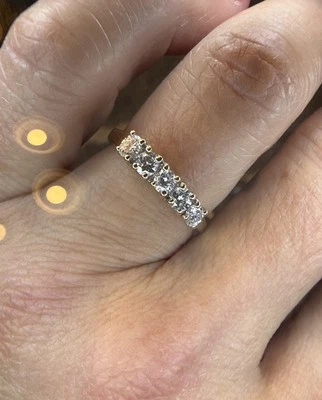 14k Gold 5 Diamond Ring 1/3 Ct Cushion Cut Sz 7 Engagement/ Wedding/anniversary - Image 1 of 4