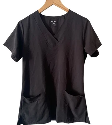 Blusa Médica Jockey Mujer Talla S Negra Cruzada Cuello en V Foto 1 de 4