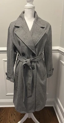 NEW Love Tree Women’s Alysson Belted Coat Gray Size Large NWT - Image 1 of 4