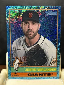 Justin Verlander 2025 Topps Heritage Béisbol AZUL CLARO BRILLO #317 SF Gigantes - Imagen 1 de 3