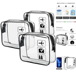 Lermende Transparente Kulturtasche, Flüssigkeiten Beutel Handgepäck TSA- Kosm... - Bild 1 von 2