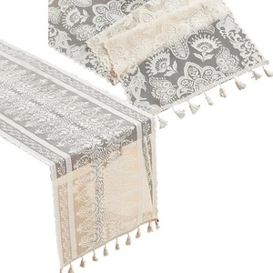 White Lace Floral Table Runner for Elegant For Wedding and Home Decoration - Picture 1 of 31